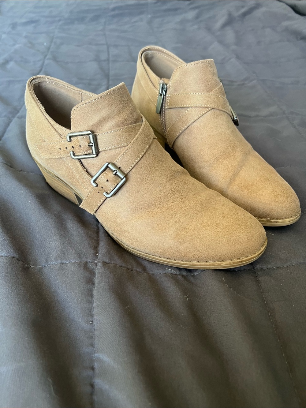 Buckle Zipper Booties- size 9